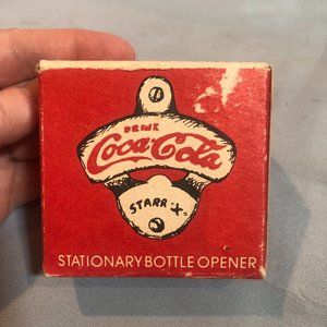 NEW in BOX Coca Cola STARR Stationary Bottle Opener #F0